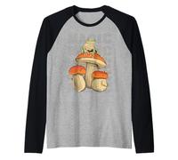 Rana en hongos. Magia. Mundos tranquilos, maravilla salvaje. Camiseta Manga Raglan