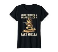 Rana Eres un Tipo Inteligente o un Vaquero de Pedo Smella Camiseta gráfica económica, Mujer, Negro, S