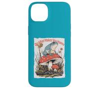 Rana Feliz en Hongos Cottagecore Lindo Seta Arte Carcasa para iPhone 14 Plus