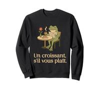 Rana francófila en un café francés para Amante de los Croissant Sudadera