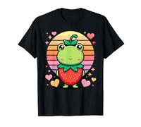 Rana Fresa Kawaii Amor Corazones Retro Pastel Camiseta