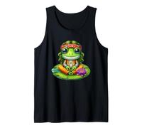 Rana hippie pacífica en almohadilla de lirio Camiseta sin Mangas
