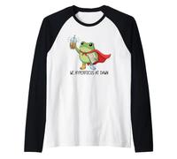 Rana introvertida sobreestimulada Nos hiperconcentramos al Amanecer Camiseta Manga Raglan