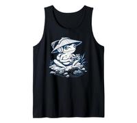 Rana Japonés Gamer Rana Jugar Samurai Sombrero Kawaii Camiseta sin Mangas