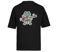 Rana Lubina Camiseta Extragrande Holgada Negra Unisex Unisex Black tee Baggy Oversized T-Shirt