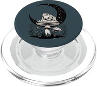 Rana manchada en Hongo Amanita bajo la Luna Creciente PopSockets PopGrip para MagSafe