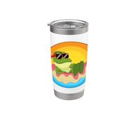 Rana Natación Flotador inflable Verano Vaso térmico de acero inoxidable de doble pared