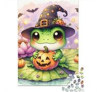 Rana Paquete De 1000 Piezas Halloween Rana Pumpkin Papel Ecológico Personas Que Aman Entrenamiento Cerebral Portátil Desafiante Y Divertido 52x38cm/1000pcs