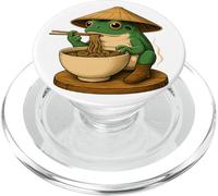 Rana Ramen con Sombrero de Paja Arte asiático Minimal PopSockets PopGrip para MagSafe