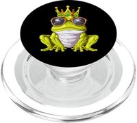 Rana Real con Corona Y Gafas De Sol Príncipe Rana PopSockets PopGrip para MagSafe