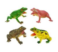 Rana Realista,4 Piezas Juego Sensorial con Animales Realistas,Figuras de Rana con Sonido - para niños y niñas desde 3 años, niños, aprendizaje educativo, decoración para tartas de cumpleaños, baño, ja