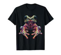 Rana Retrato Colorido Amante Animal Música Auricular Arte Rana Camiseta