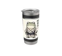 Rana Samurai Guerrero Japonés Vintage Ukiyo-e Japón Cultura Vaso térmico de acero inoxidable de doble pared