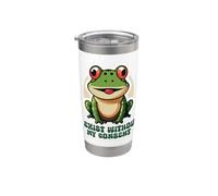 Rana sarcástica existo sin mi consentimiento Meme Vaso térmico de acero inoxidable de doble pared