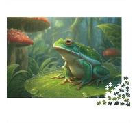 Rana selvática Rompecabezas Ilustración Fauna fantástica Cartón Premium 1000 Piezas, Desafío Educativo Adultos, Alivio Estrés, Decoración Pared para Familia 70x50cm/1000pcs