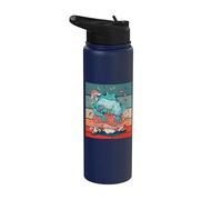 Rana sentada sobre un hongo Frog Lovers Stainless Steel Insulated Water Bottle