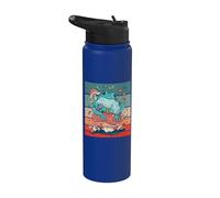 Rana sentada sobre un hongo Frog Lovers Stainless Steel Insulated Water Bottle