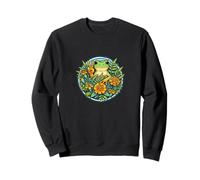 Rana signo de paz entre flor de caléndula Sudadera
