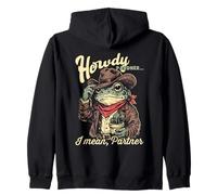 Rana Vaquera Western Howdy Pardner Sapo Retro Animal Country Sudadera con Capucha