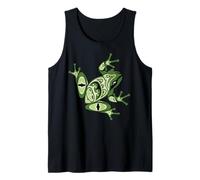 Rana Verde Pacífico Noroeste Nativo Americano Estilo Indio Camiseta sin Mangas