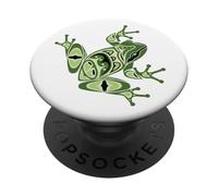 Rana Verde Pacífico Noroeste Nativo Americano Estilo Indio PopSockets PopGrip Adhesivo