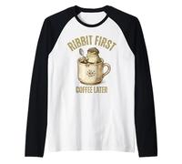 Rana Vintage Beber Café Retro Cottagecore Café Amantes Camiseta Manga Raglan