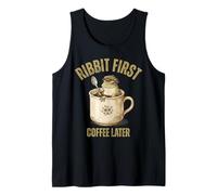 Rana Vintage Beber Café Retro Cottagecore Café Amantes Camiseta sin Mangas