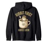 Rana Vintage Beber Café Retro Cottagecore Café Amantes Sudadera con Capucha