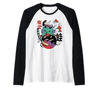 Rana Yokai surrealista japonesa extraña psicodélico Camiseta Manga Raglan