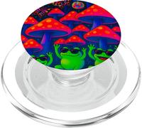 Ranas bailando en setas del bosque Bolas de discoteca Mariposas PopSockets PopGrip para MagSafe