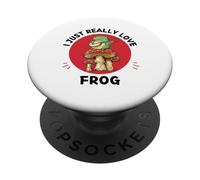 Ranas Kawaii I Just Really Love Cute Frog con Guitarra PopSockets PopGrip Adhesivo