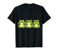 Ranas trío Gracioso Meme Ver oír Hablar Humor Camiseta