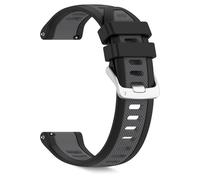 RanBluu 20 mm Correa de Silicona Compatible con Garmin Forerunner 165/Forerunner 165 Music/Vivoactive 5, Banda de Reemplazo, Correa Deportiva para Garmin Venu Sq 2/Sq 2 Music/Venu 2 Plus, Negro & Gris