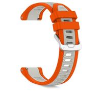 RanBluu 20 mm Correa de Silicona Compatible con Garmin Forerunner 165/Forerunner 165 Music/Vivoactive 5, Banda de Reemplazo, Correa Deportiva para Garmin Venu Sq 2/Sq 2 Music, Blanco & Naranja