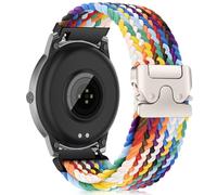 RanBluu Pulsera trenzada de nailon elástica, de 22 mm, 20 mm, para hombre y mujer, con hebilla de metal (22 mm, arco iris)