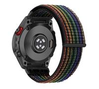 RanBluu QuickFit 26mm Correa de Nailon Compatible con Garmin fēnix 8 51mm/Enduro 3/Fenix 7X/7X Pro/6X/6X Pro/5X, Repuesto Velcro Correa, Banda de Reemplazo para Garmin Descent Mk3i, Negro&Arcoiris