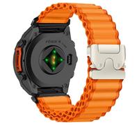 RanBluu QuickFit 26mm Correa de Nailon para Garmin Fenix 8 Pro 51mm/Tactix 8/Quatix 8/fēnix 8 51mm/Enduro 3/Fenix 7X/6X, Correa de Elástico, Banda de Reemplazo para Garmin Descent Mk3i, Naranja