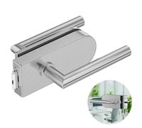 Ranbo Cerradura de Paso para Puerta de Cristal, Plata Cepillada
