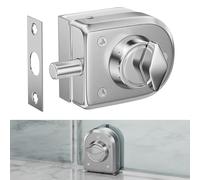 Ranbo Cerradura de Suelo para Puerta de Cristal, Plata Cepillada