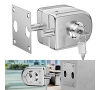Ranbo Cerradura de Sujeción para Puerta de Cristal, Plata Cepillada