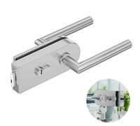 Ranbo Cerradura para Puerta de Cristal sin Marco, Plata Cepillada