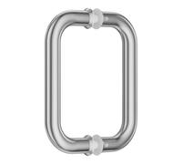 Ranbo Un par de tiradores para puerta de ducha,manija doble cara de acero inoxidable, distancia entre centros de 152mm, acabado plateado, apto para vidrio sin marco de 8-12mm,ideal para baño y hotel