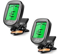 Ranch Afinador de guitarra profesional con clip para guitarra acústica/eléctrica, ukelele, violín, bajo, banjo y modos de afinación cromática, paquete de 2