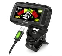 Ranch Afinador de guitarra recargable con clip para guitarra acústica/eléctrica, ukelele, violín, bajo con modo de afinación cromática