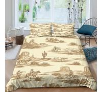 Ranch life style Funda de Edredón Microfibra 3 Piezas Compuesto Impresión 3D Cierre de Rancho life estilo Funda Edredon Fundas de Almohada Suave Antialérgica for jóvenes Super king（260x220cm）