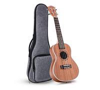 Ranch Ukelele de concierto para zurdos de 23 pulgadas, instrumento profesional de madera con bolsa acolchada para ukelele