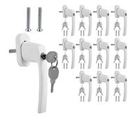 Randaco 12 tiradores para ventana de aluminio con cerradura de alta calidad, color blanco