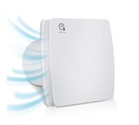 Randaco 2 ventiladores de baño de 100 mm con sensor de humedad, tiempo de funcionamiento ajustable, con temporizador, ventilador de pared silencioso, para baño, inodoro, cocina, color blanco