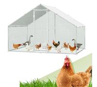 Randaco Gallinero XL Recinto de Corral Libre, 3 x 2 x 2 m, acero galvanizado, casa de gallinas recinto exterior gallinero para aves de corral con candado y lona de color PE impermeable, mucho espacio