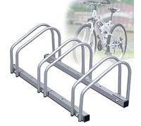 Randaco Soporte de bicicleta para 3 bicicletas, soporte lateral para bicicleta, soporte múltiple, suelo y montaje en pared, varios modelos con ancho de neumático de 35 - 55 mm
